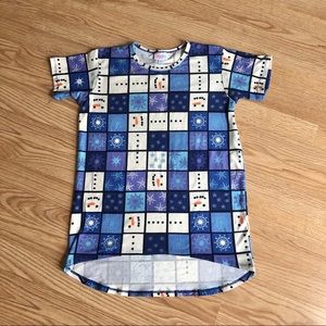 LuLaRoe | Snowman/snowflakes⛄️ Girls top Size 12